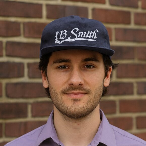 Vintage New Era “LB Smith” Snapback Hat – Navy Made in USA (late 70s/80s) - Picture 9 of 9
